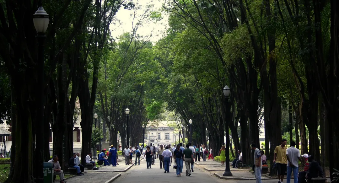 Detalhe da parte central do Parque da Luz em São Paulo em 2005